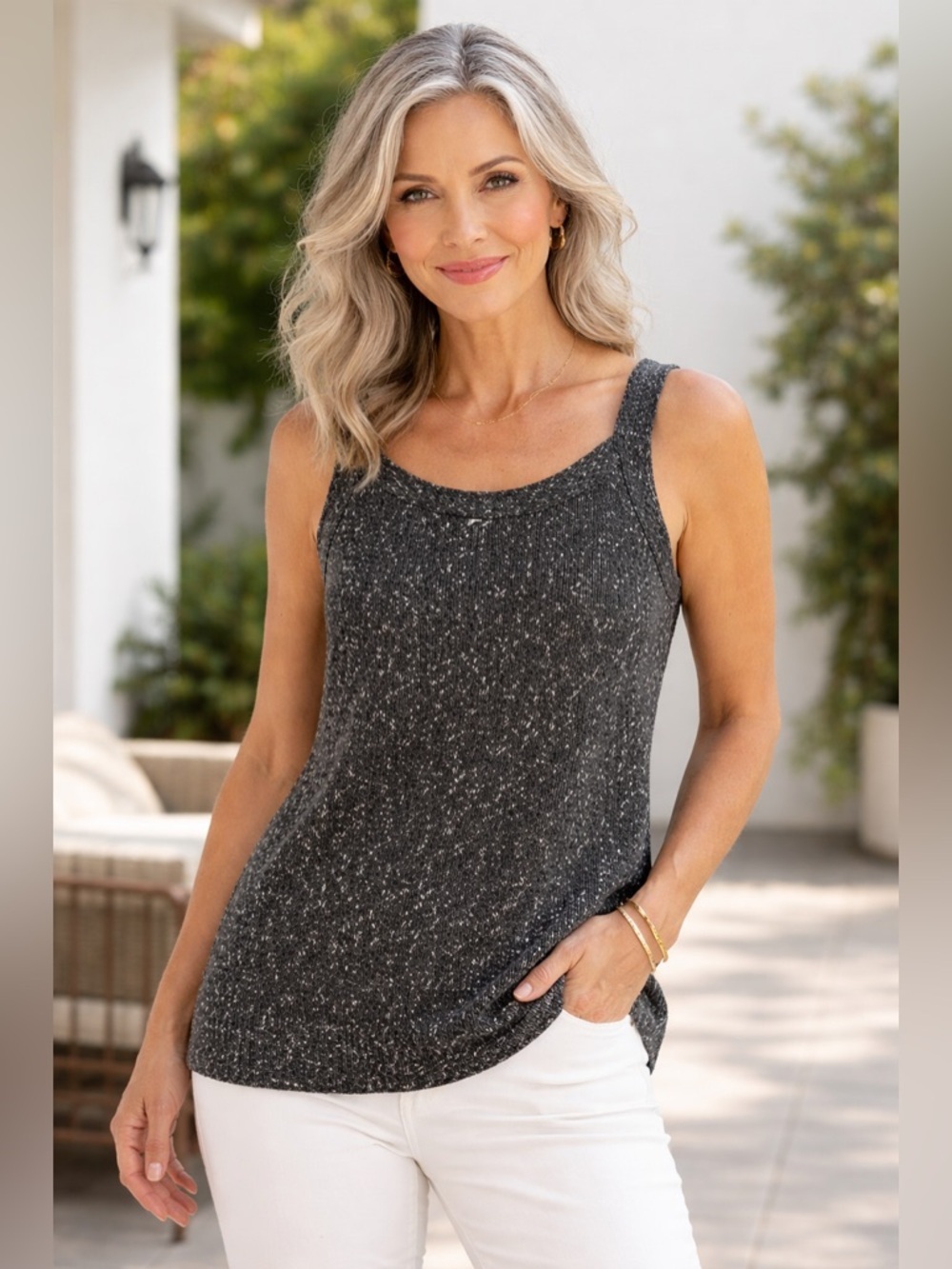 NEW Chico’s Fergie Sparkle Tank Top Sweater Size 3 (XL/ 16) Women’s Alpaca Wool